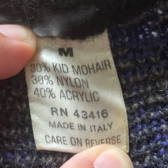 Vtg. Mohair blend Tica Sweater Made In Italy Abstract Knit Dolman Sleeve M - Picture 5 of 6